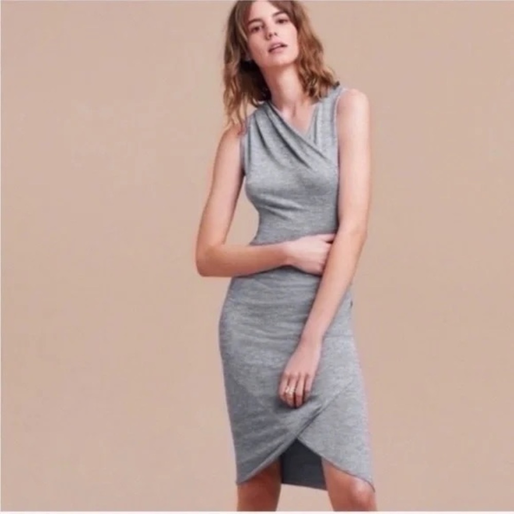 Wilfred Free Izadora Stretchy Midi Grey Dress